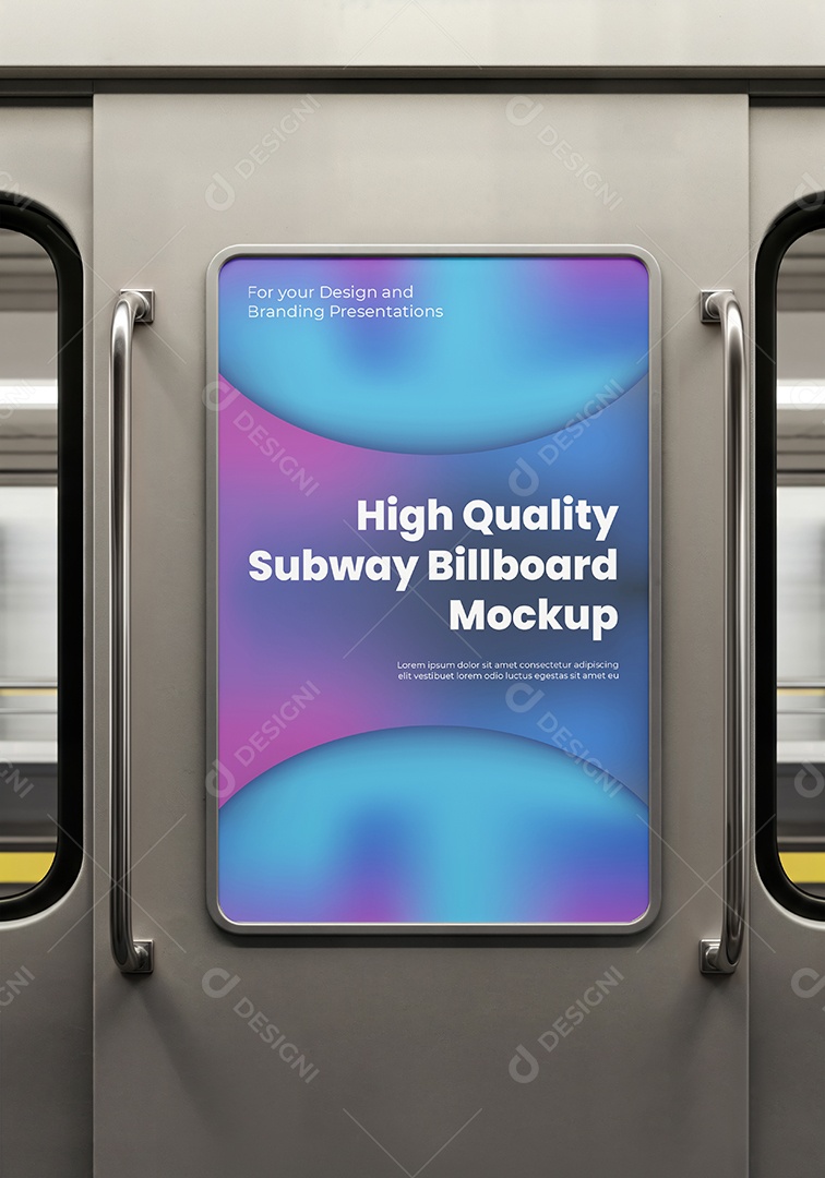 Mockup Anúncio Publicitário Em Metrô PSD Editável