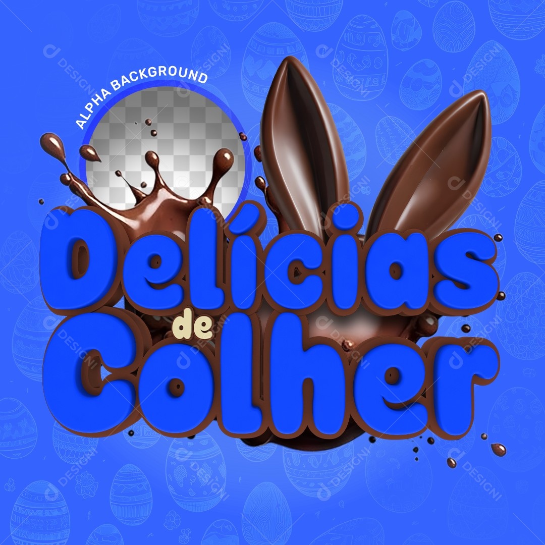 Elemento 3D Delicias de Colher Para Composição PSD