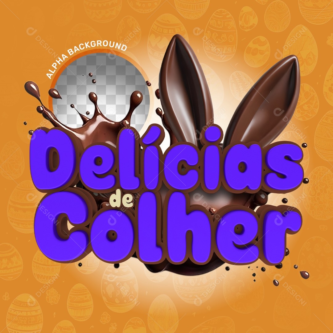 Elemento 3D Delicias de Colher Para Composição PSD