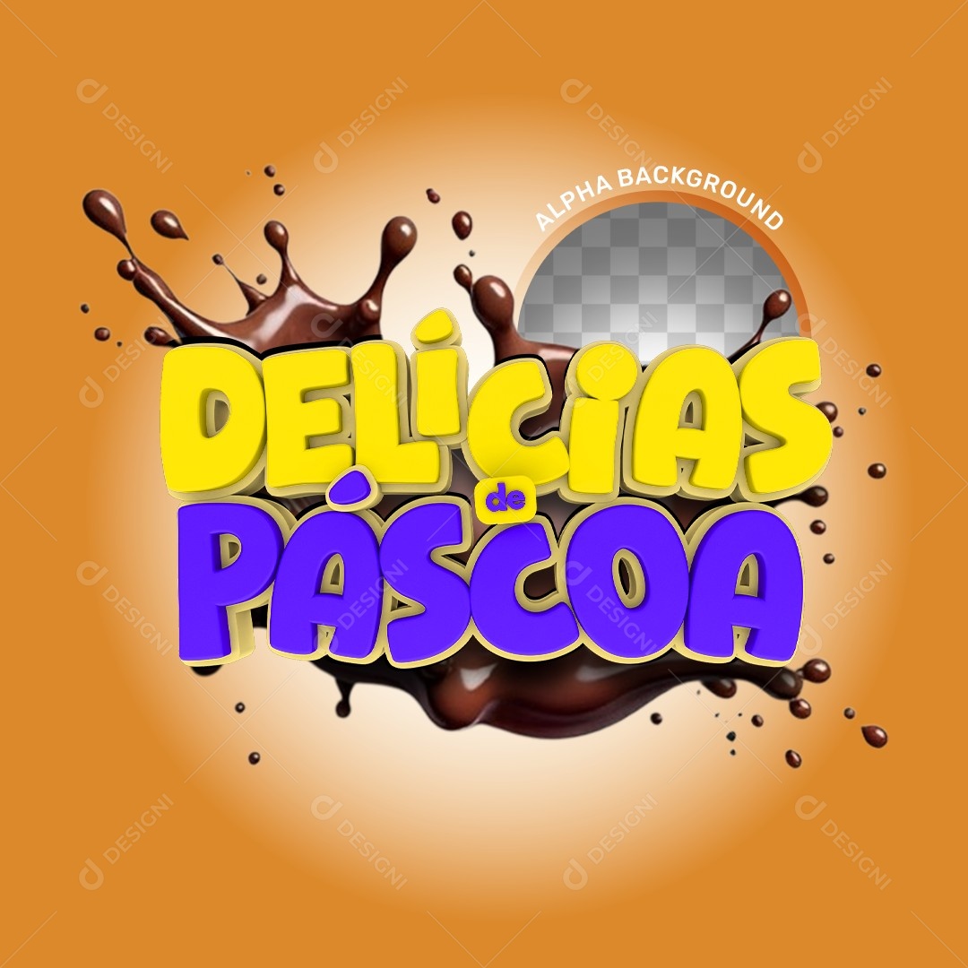 Elemento 3D Delicias Páscoa Para Composição PSD