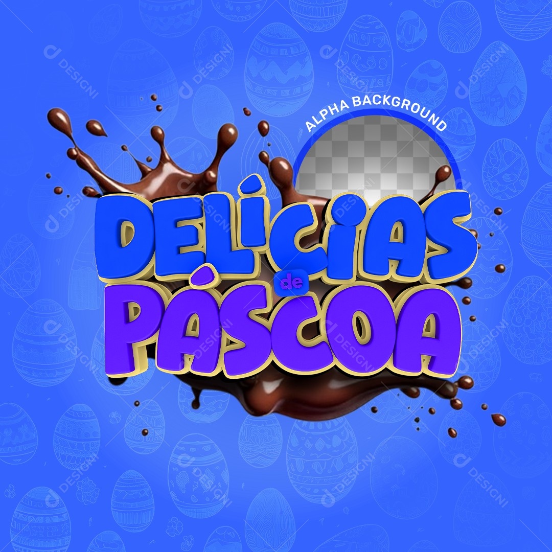 Elemento 3D Delicias Páscoa Para Composição PSD
