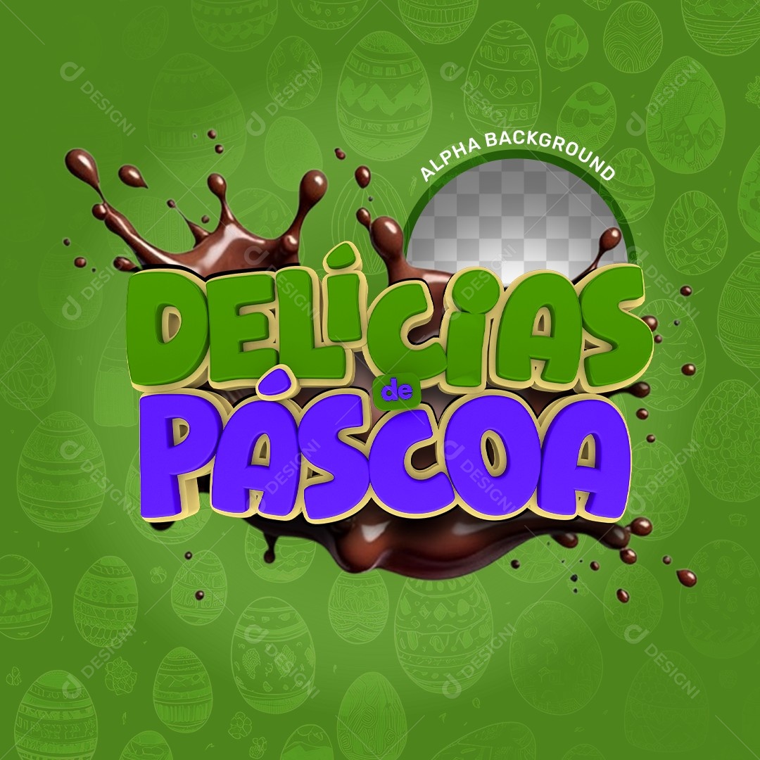 Elemento 3D Delicias Páscoa Para Composição PSD