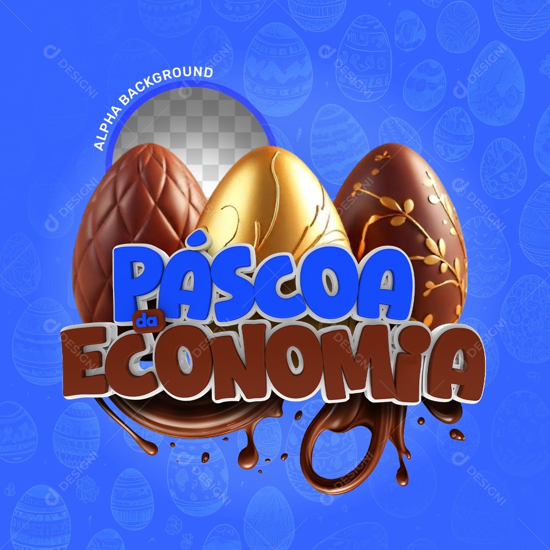 Elemento 3D Páscoa Economia Para Composição PSD