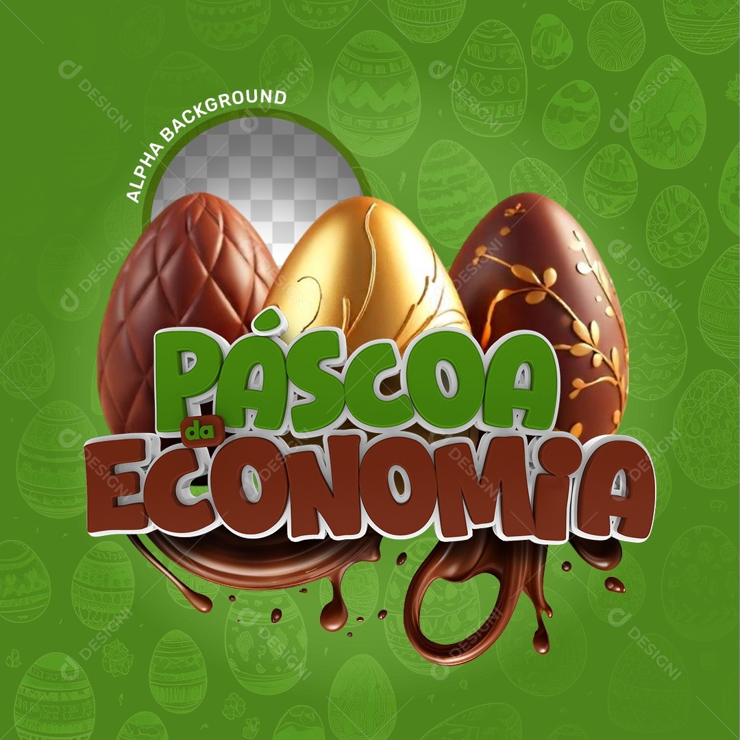Elemento 3D Páscoa Economia Para Composição PSD