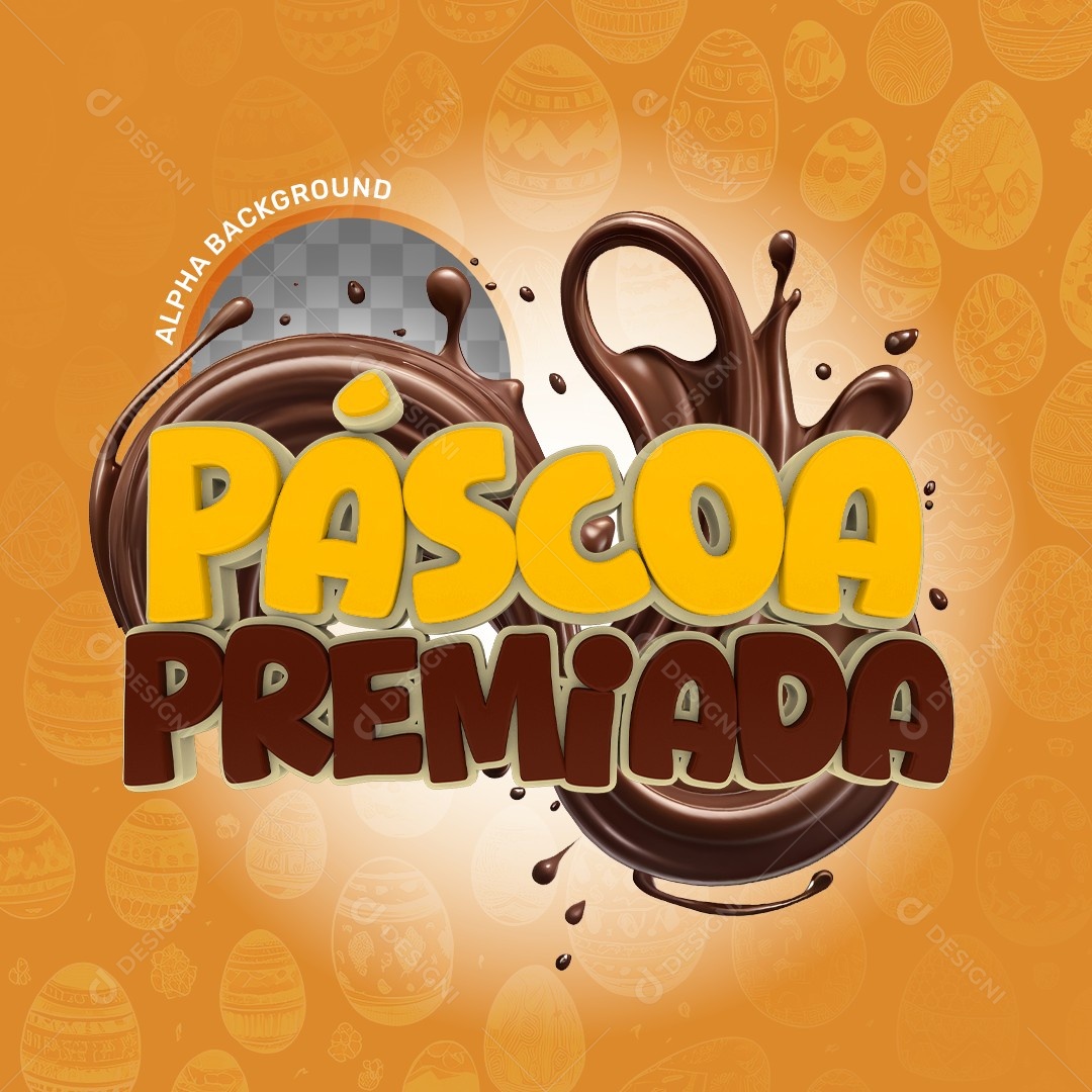 Elemento 3D Páscoa Premiada Para Composição PSD