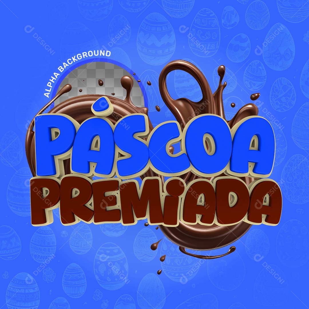 Elemento 3D Páscoa Premiada Para Composição PSD