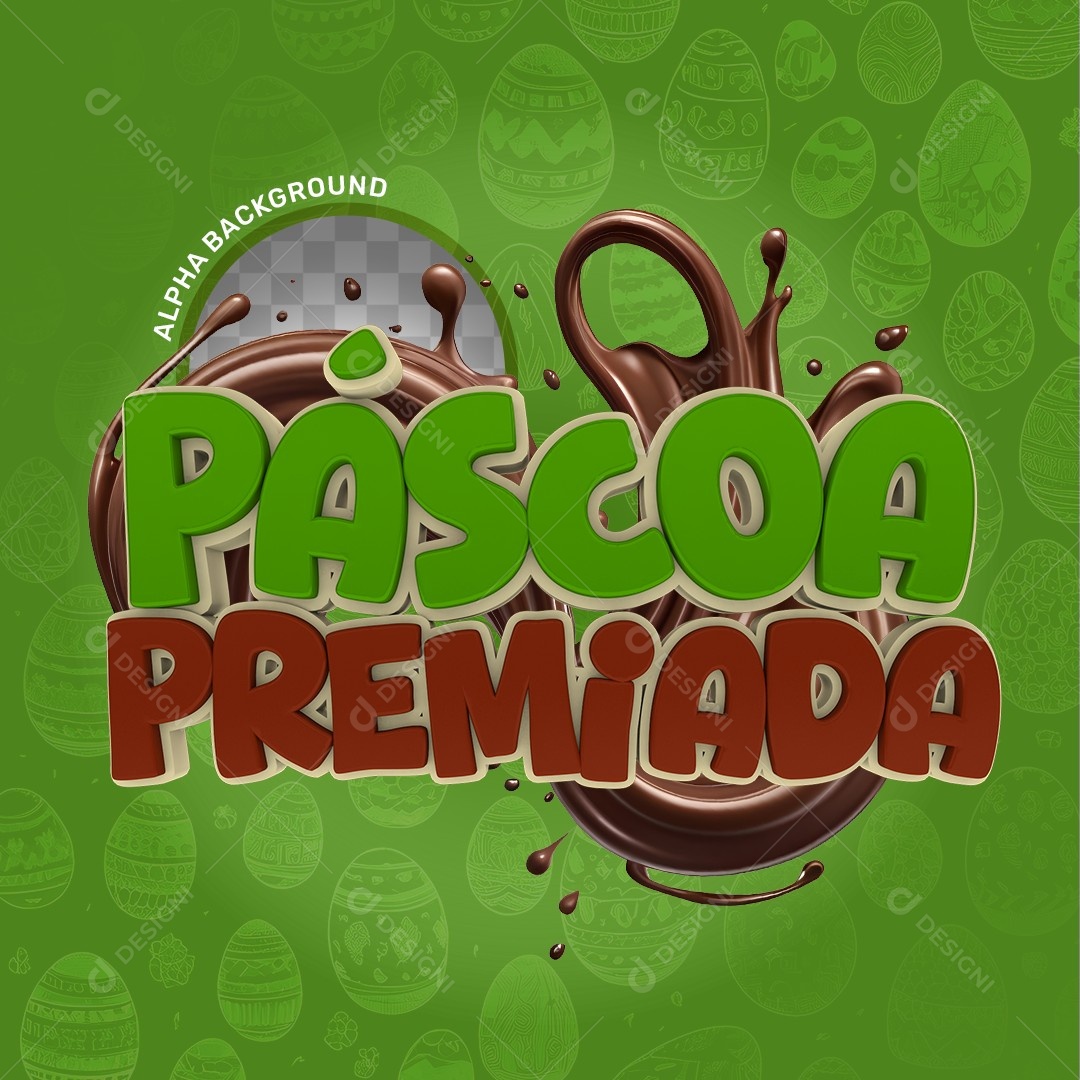 Elemento 3D Páscoa Premiada Para Composição PSD