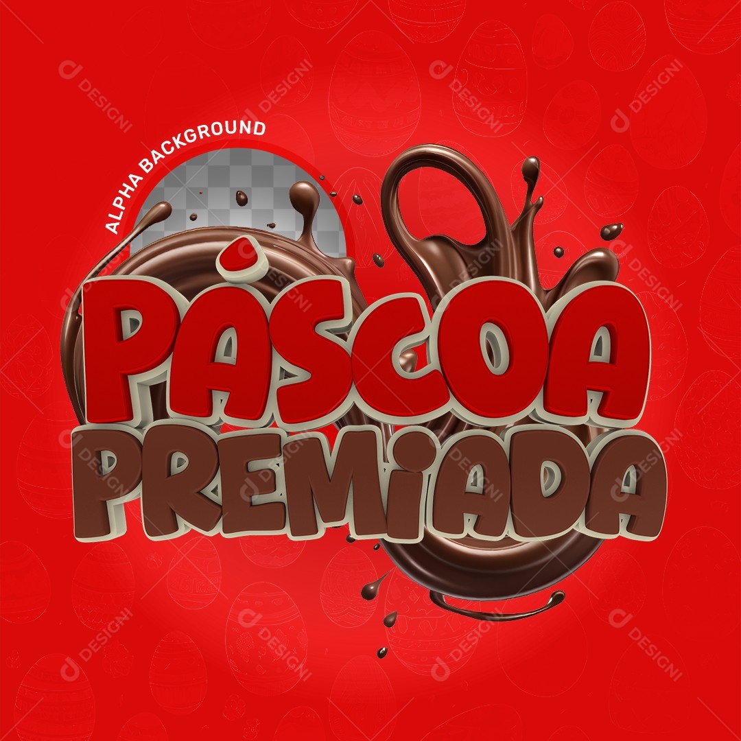 Elemento 3D Páscoa Premiada Para Composição PSD
