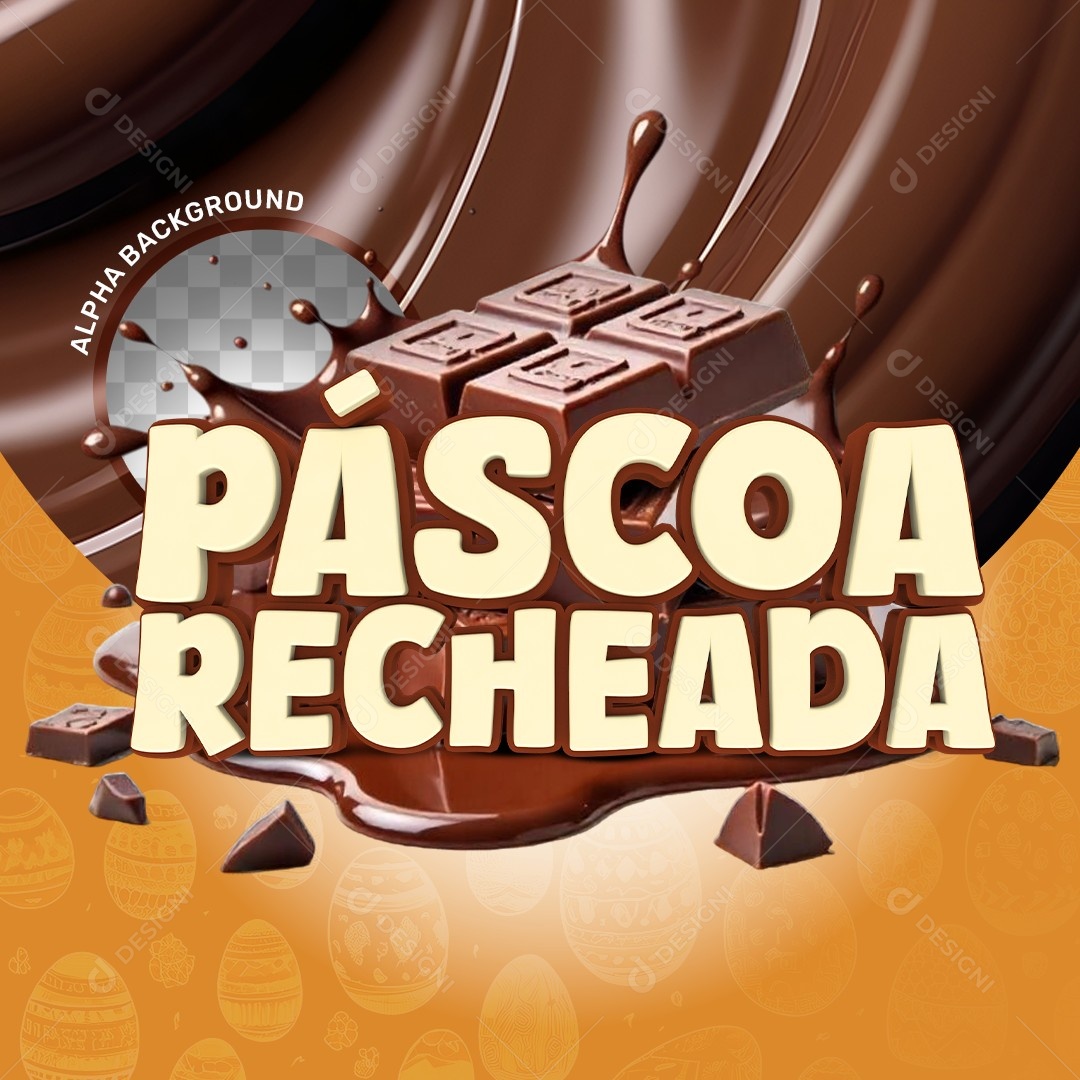 Elemento 3D Páscoa Recheada Para Composição PSD