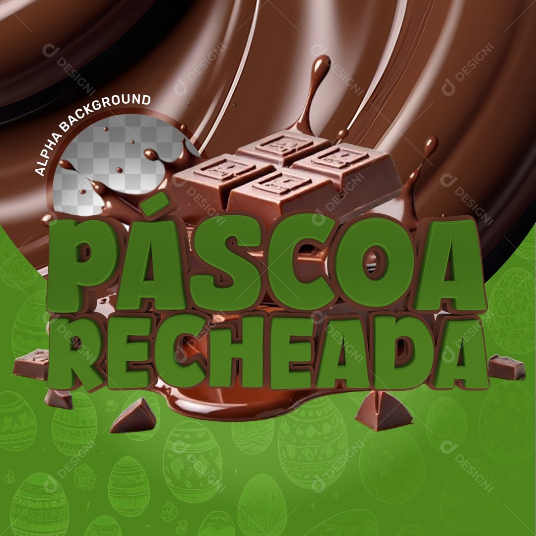 Elemento 3D Páscoa Recheada Para Composição PSD