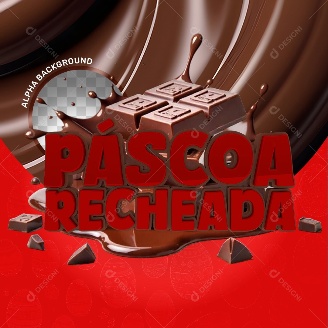 Elemento 3D Páscoa Recheada Para Composição PSD