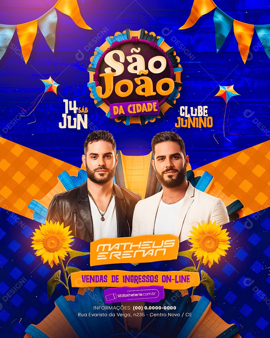 Flyer São João Da Cidade Social Media PSD Editável