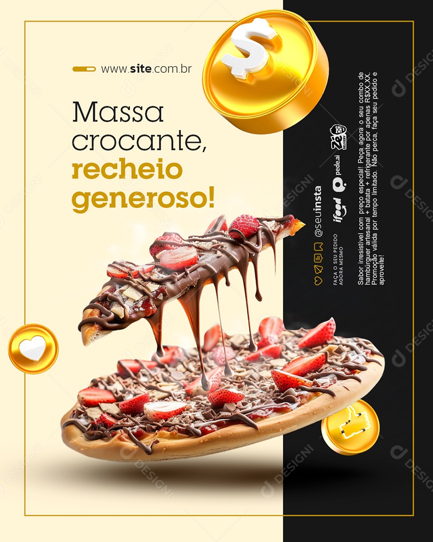 Lanchonete Massa Crocante Social Media PSD Editável