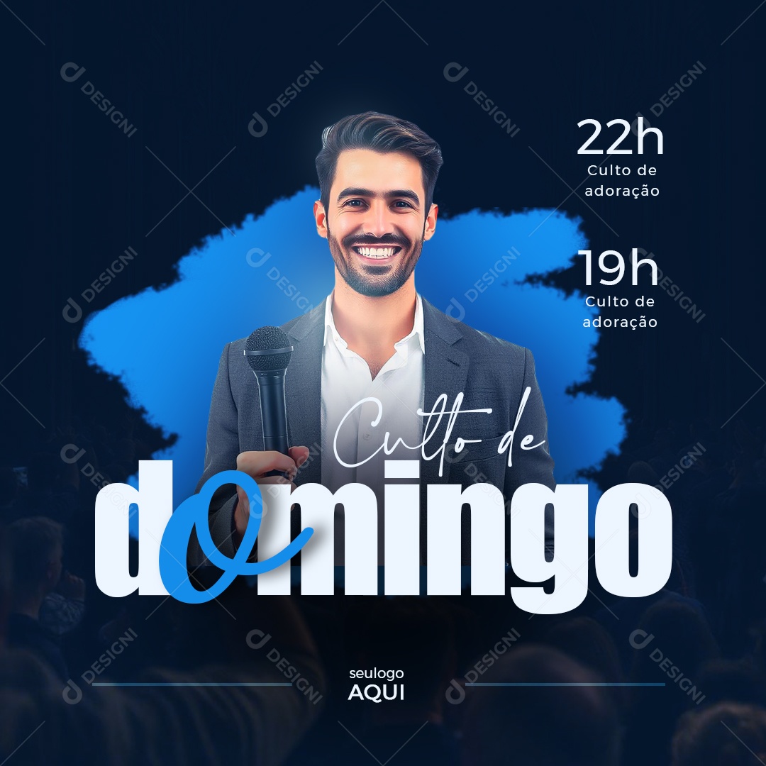 Gospel Culto De Domingo Social Media PSD Editável