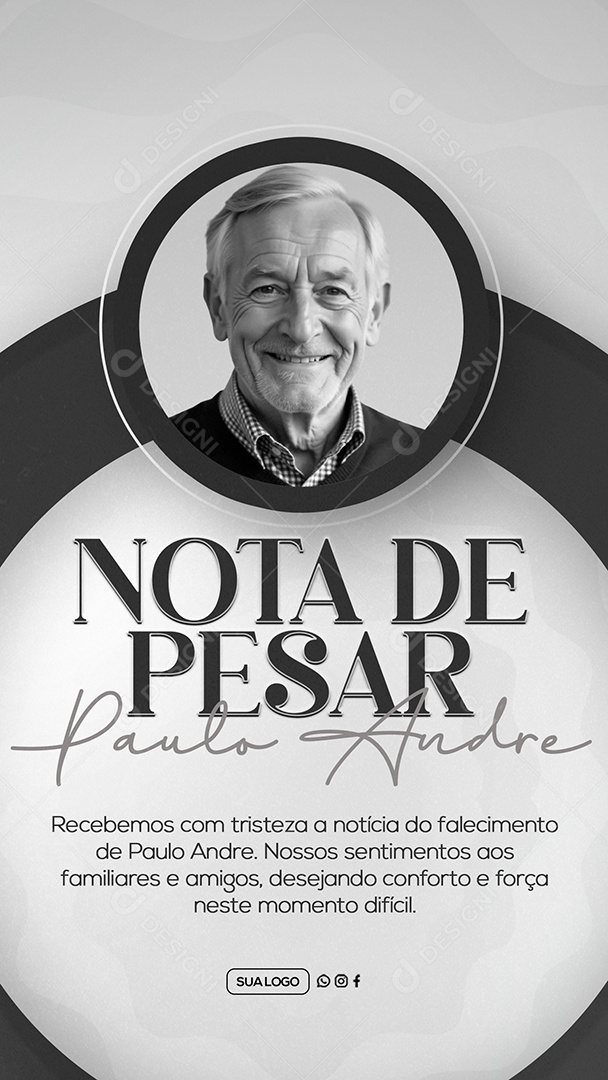 Story Nota de Pesar Social Media PSD Editável