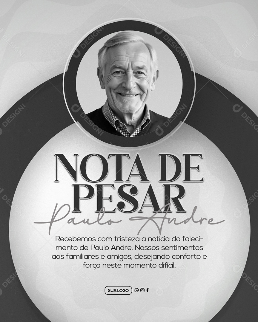 Nota de Pesar Social Media PSD Editável