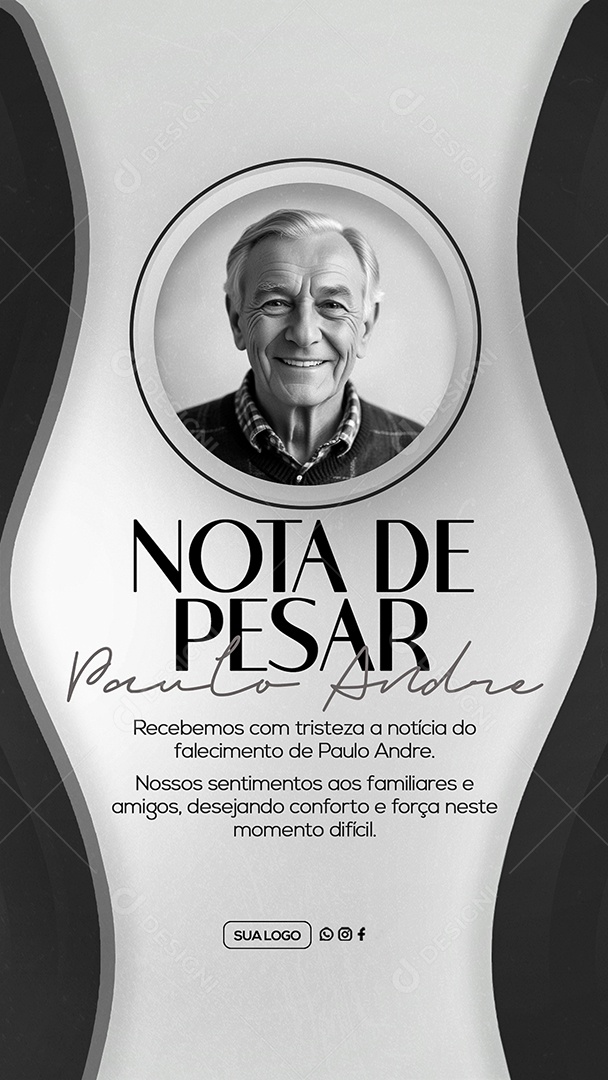 Story Nota de Pesar Social Media PSD Editável