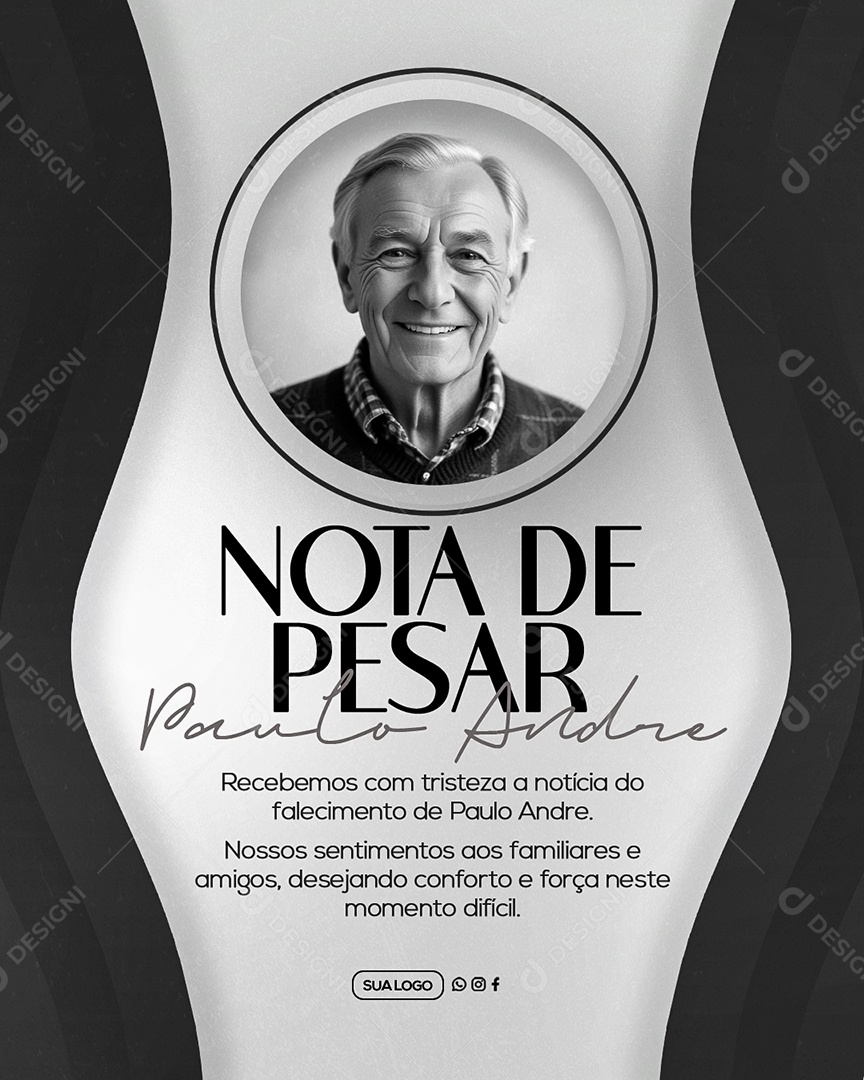 Nota de Pesar Social Media PSD Editável