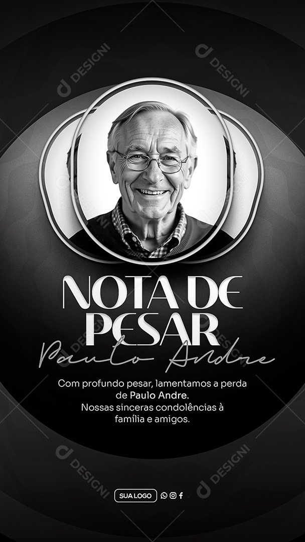 Story Nota de Pesar Social Media PSD Editável