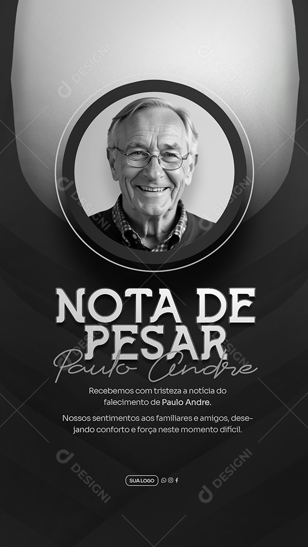 Story Nota de Pesar Social Media PSD Editável
