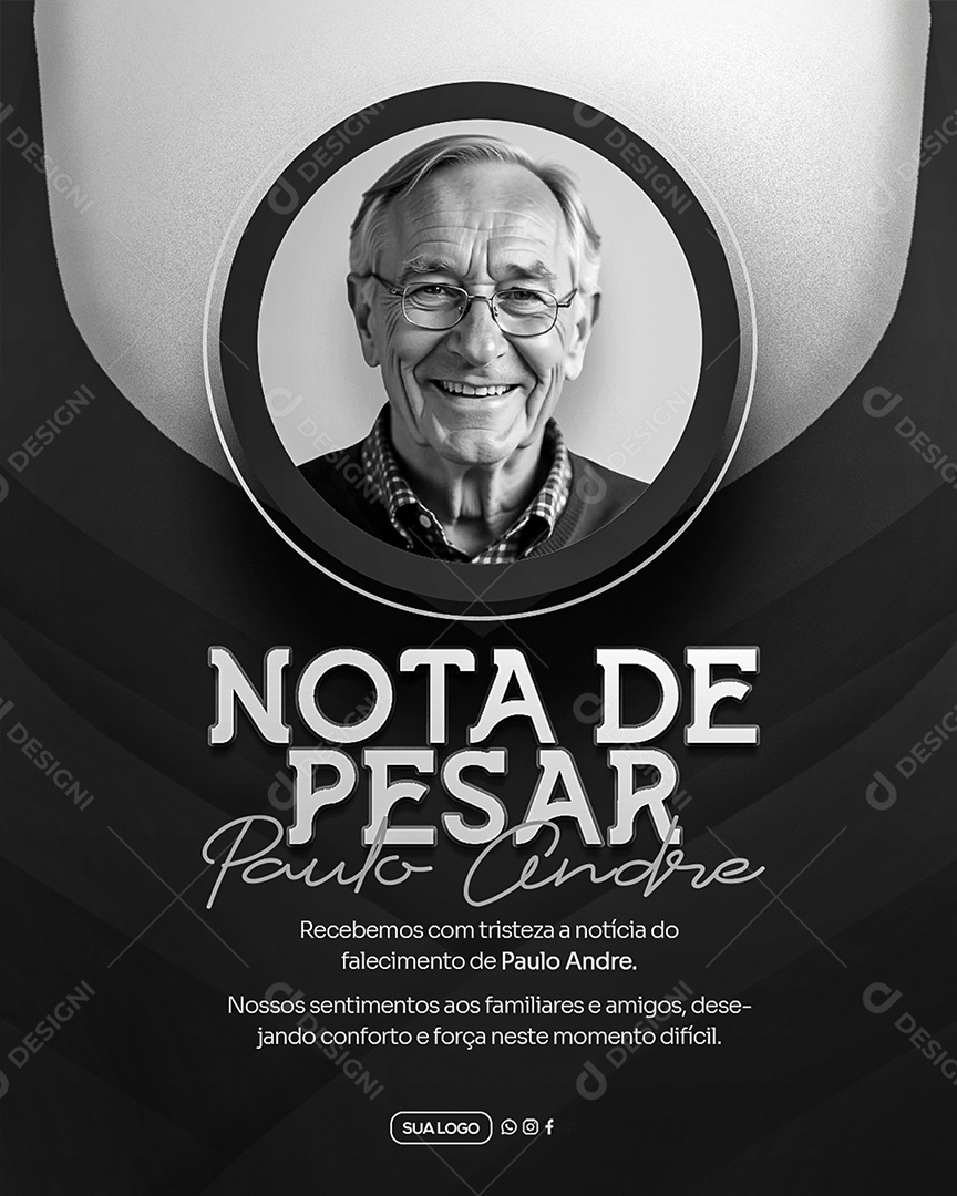 Nota de Pesar Social Media PSD Editável