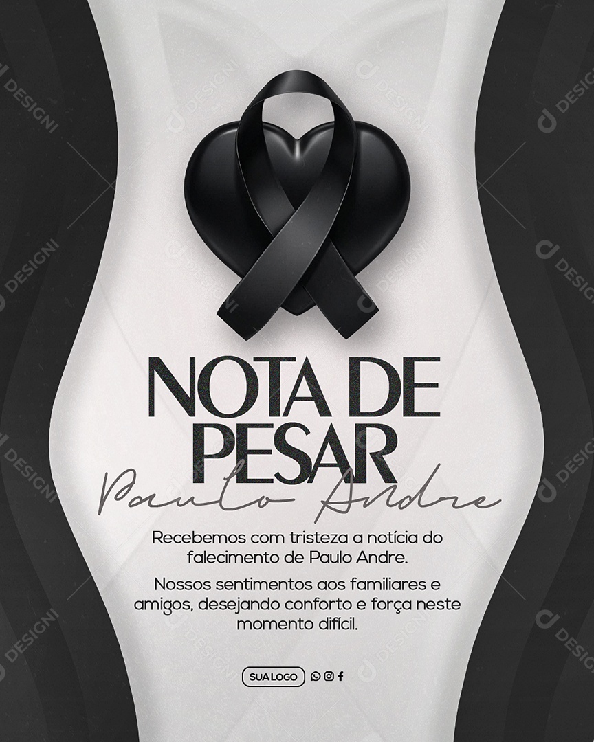 Nota de Pesar Social Media PSD Editável