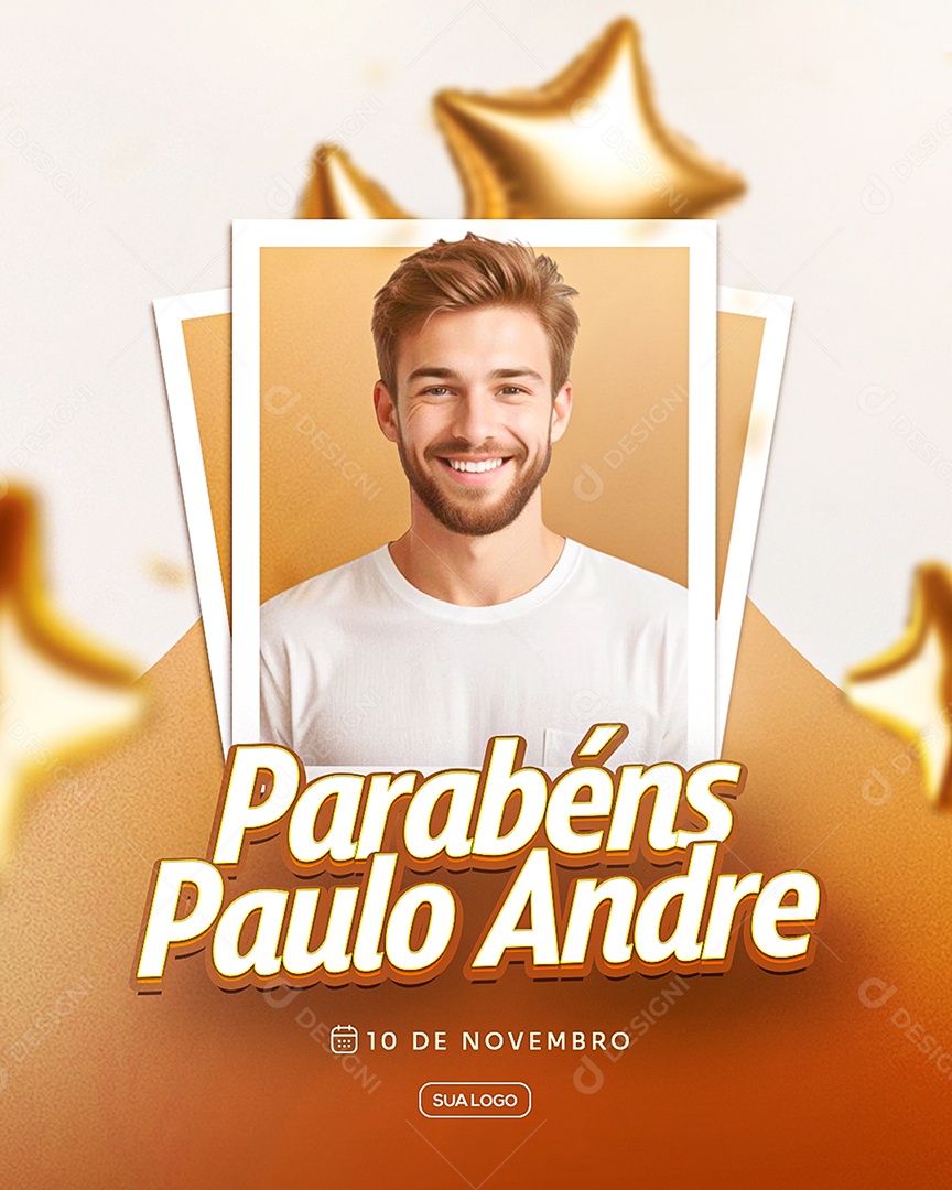 Feliz Aniversário Parabéns Paulo André Social Media PSD Editável