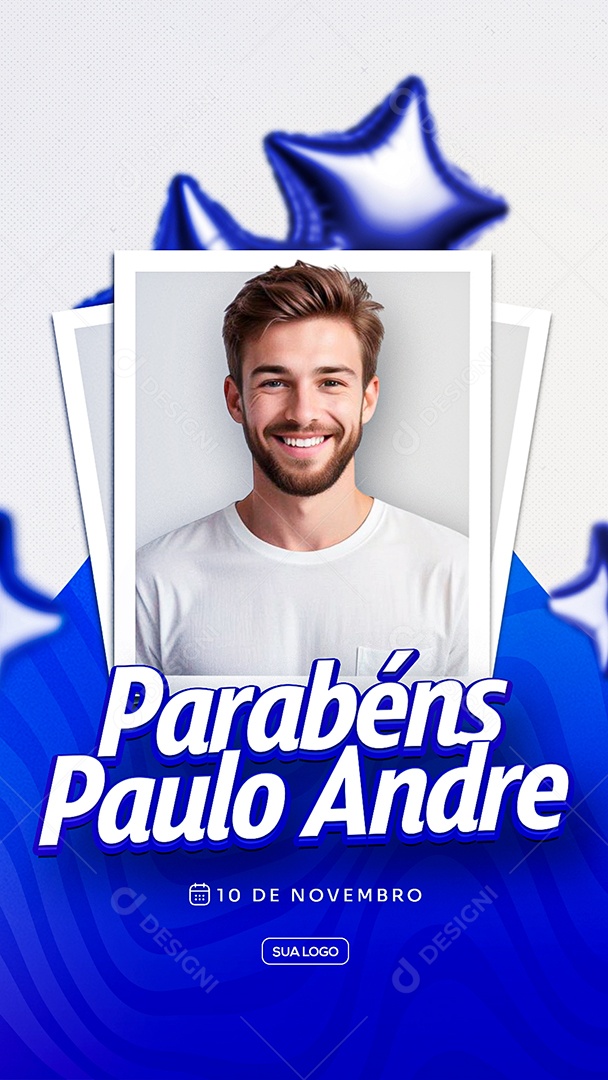 Story Feliz Aniversário Parabéns Paulo André Social Media PSD Editável