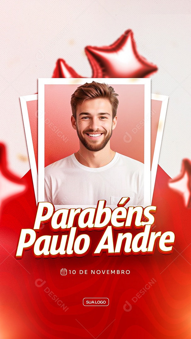 Story Feliz Aniversário Parabéns Paulo André Social Media PSD Editável