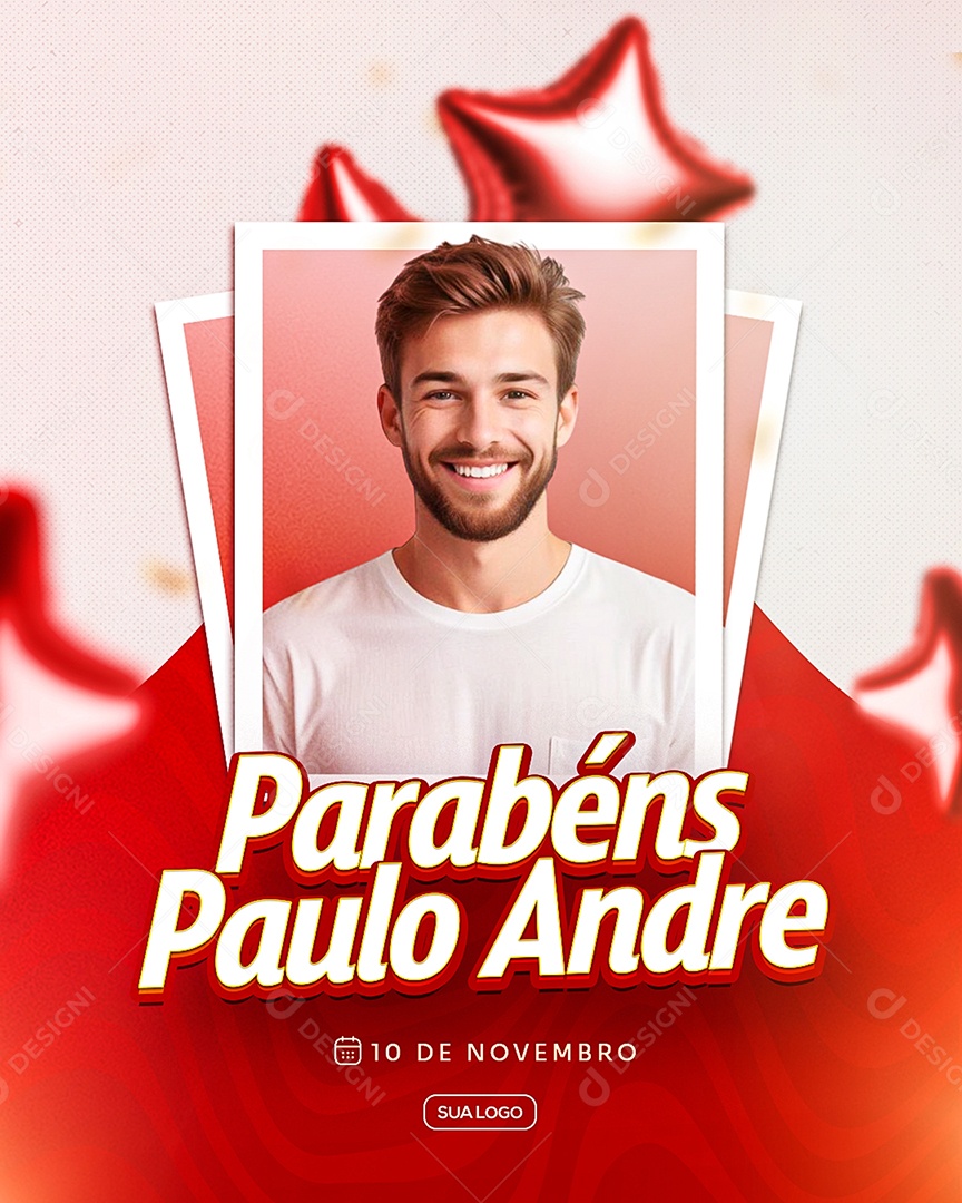 Feliz Aniversário Parabéns Paulo André Social Media PSD Editável