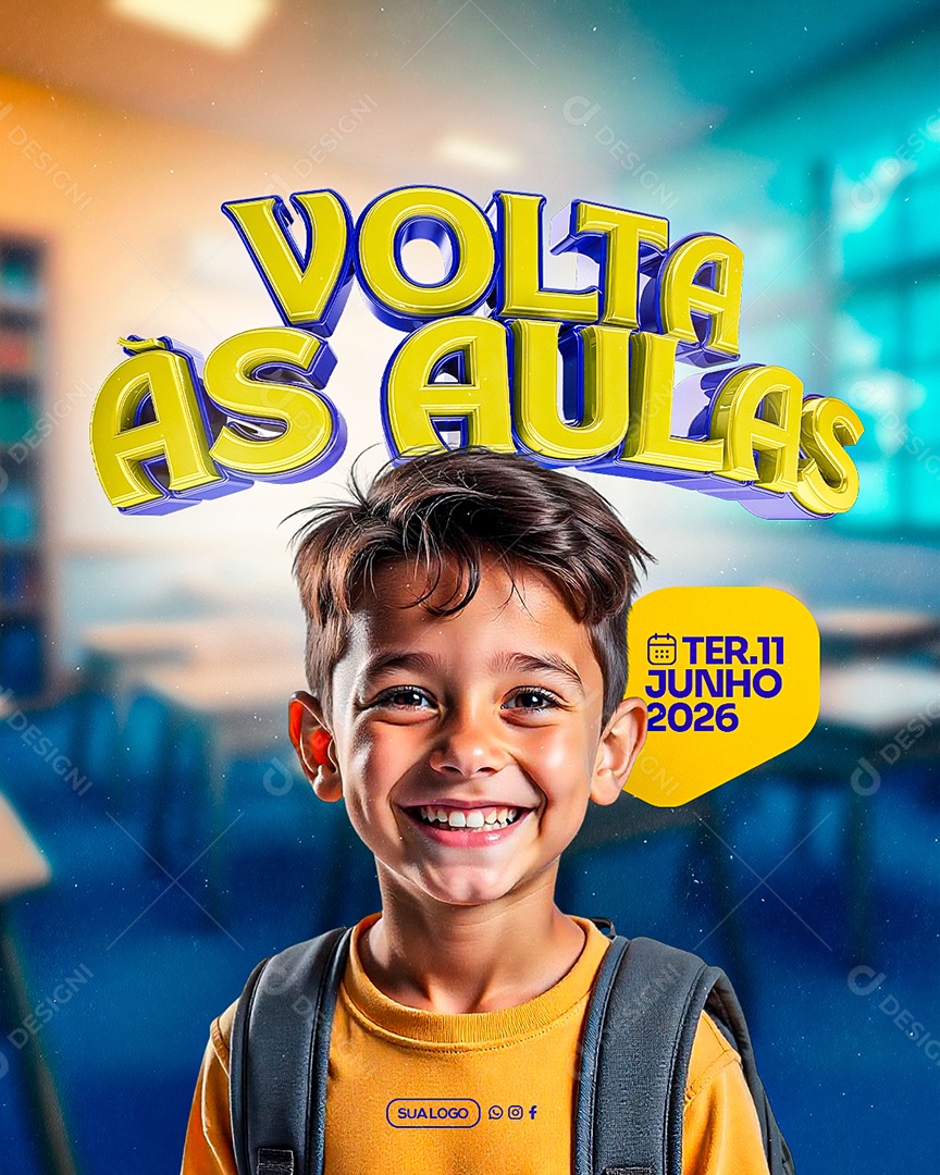 Volta às Aulas Inicio Das Aulas Social Media PSD Editável