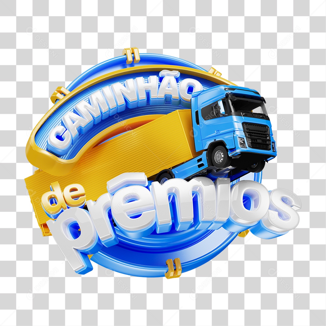 Selo 3D Caminhão de Prêmios PNG Transparente