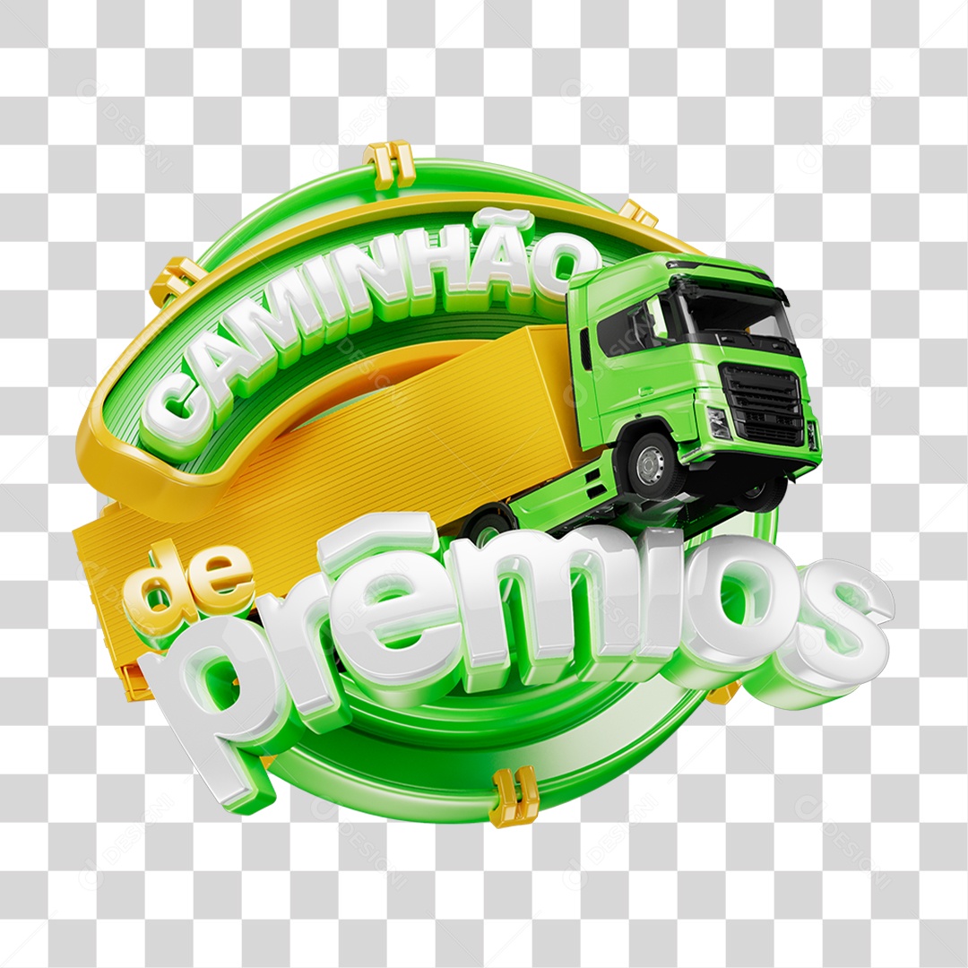 Selo 3D Caminhão de Prêmios PNG Transparente