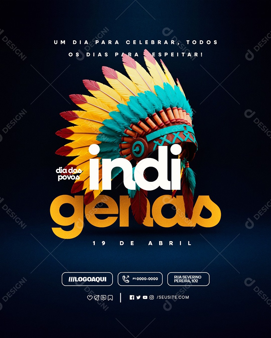 Social Media Dia dos Povos Indígenas 19 de Abril PSD Editável