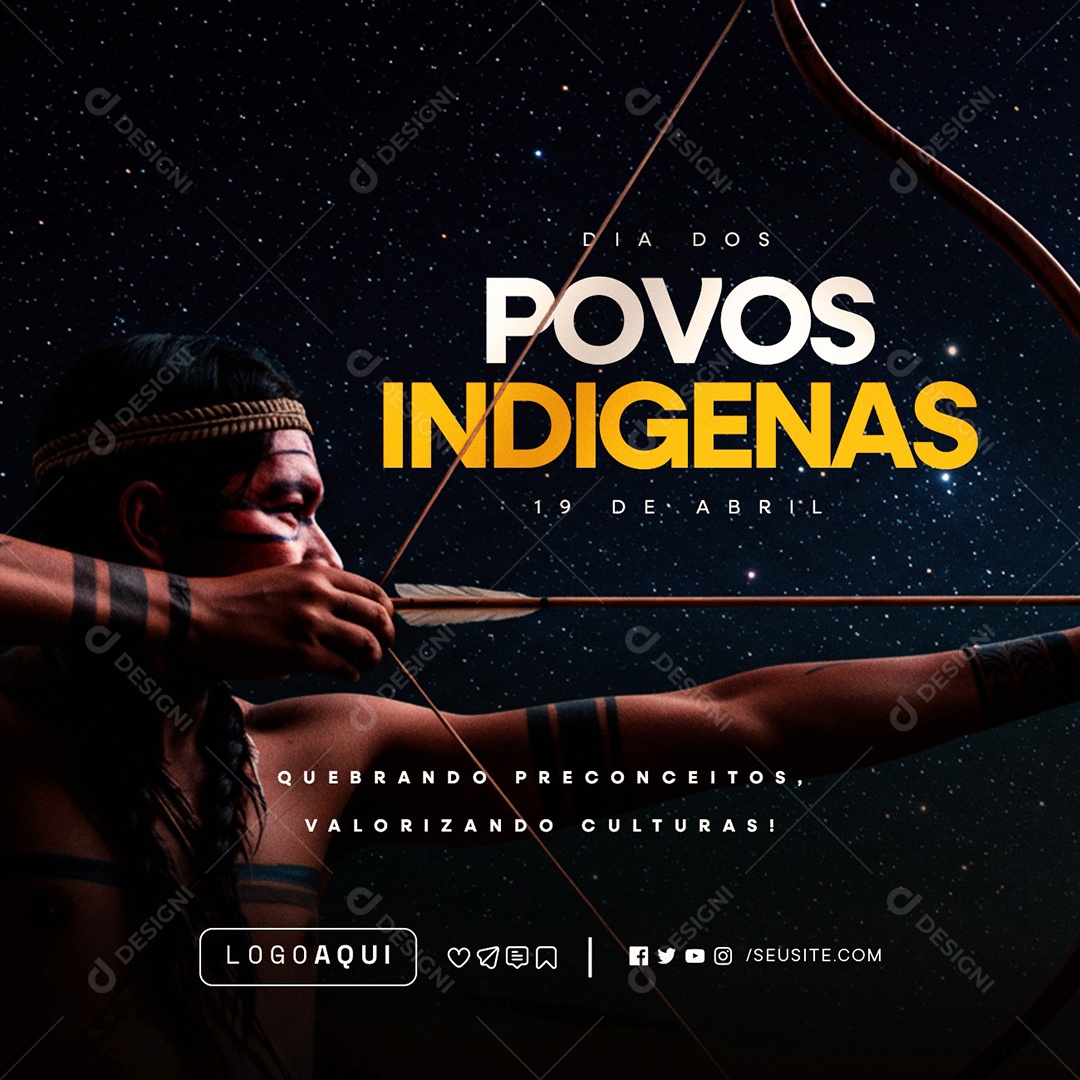 Dia dos Povos Indígenas 19 de Abril Social Media PSD Editável