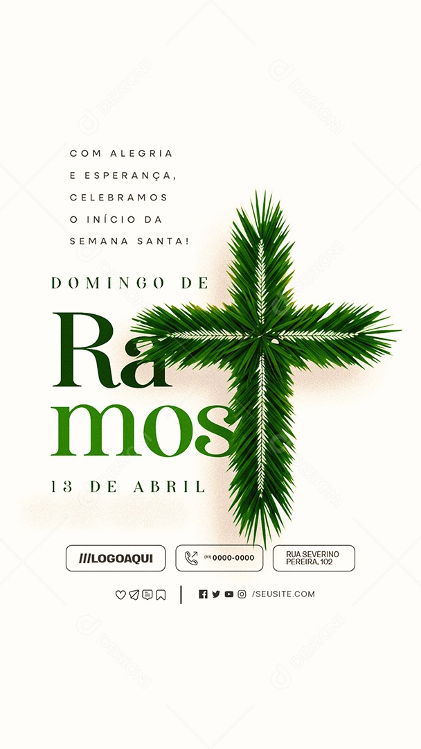 Story Domingo de Ramos 13 de Abril Social Media PSD Editável