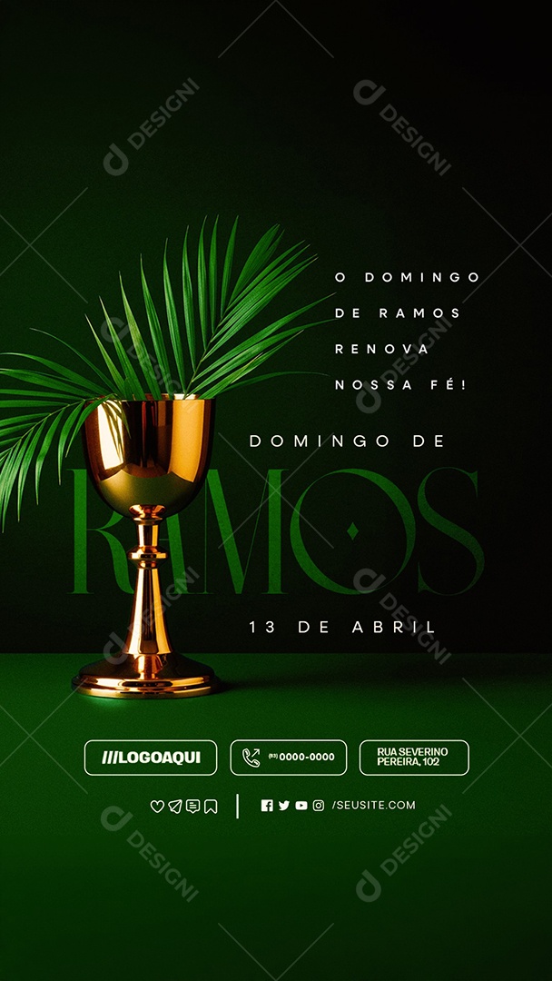 Story Domingo de Ramos 13 de Abril Social Media PSD Editável