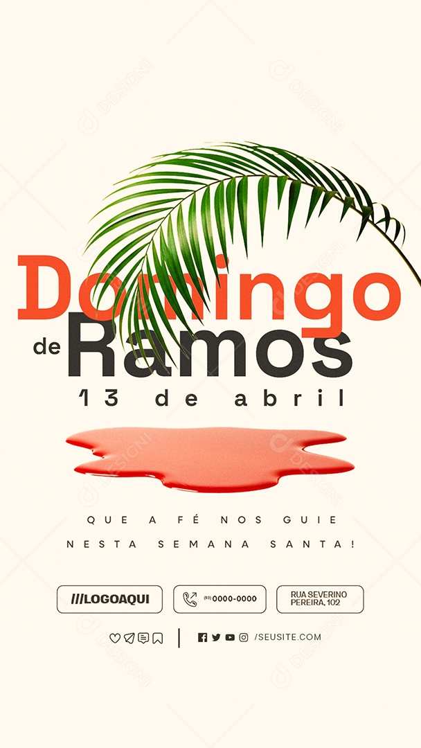 Story Domingo de Ramos 13 de Abril Social Media PSD Editável