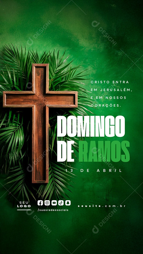 Story Domingo de Ramos 13 de Abril Social Media PSD Editável