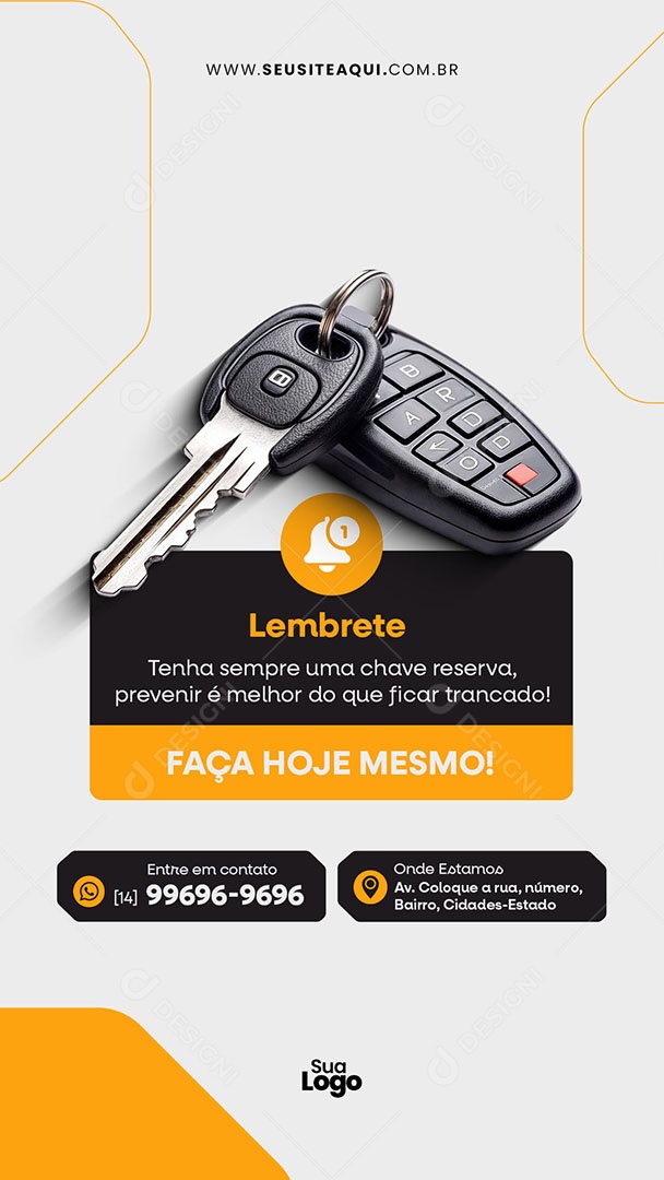 Story Chaveiro Lembrete Social Media PSD Editável