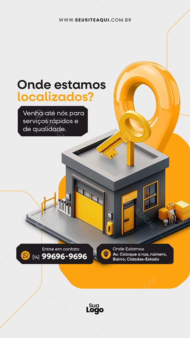 Story Chaveiro Onde Estamos Localizados? Social Media PSD Editável