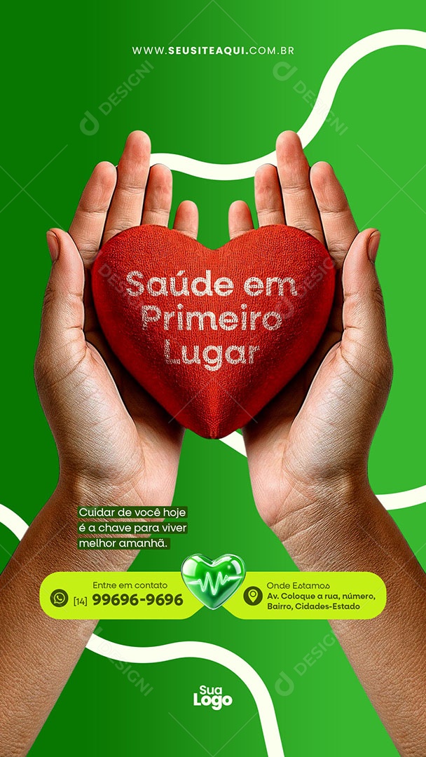 Story Clínica Médica Saúde Em Primeiro Lugar Social Media PSD Editável