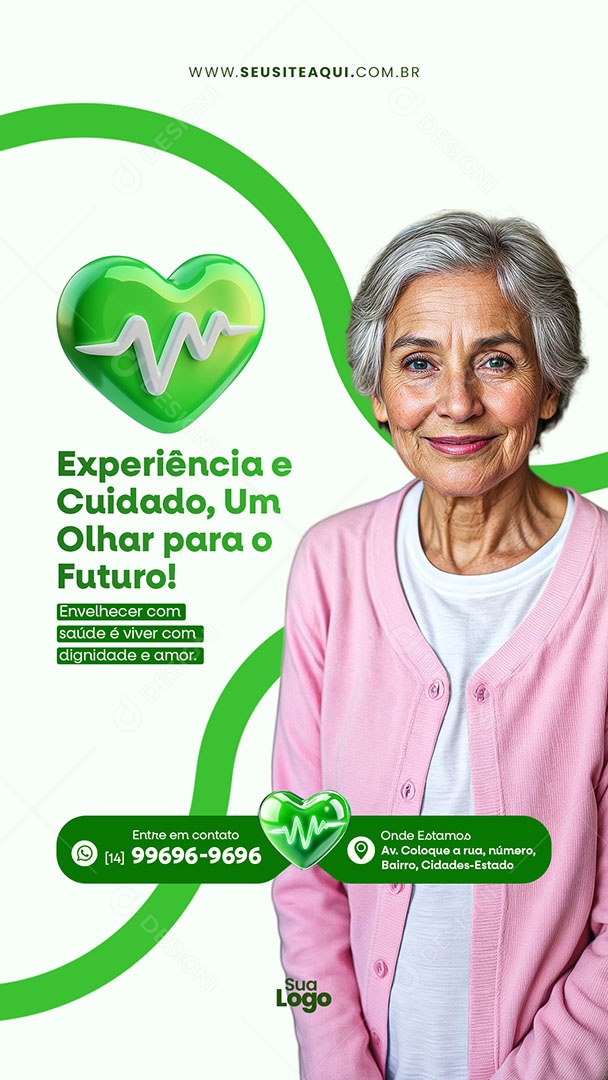 Story Clínica Médica Experiência e Cuidado Social Media PSD Editável