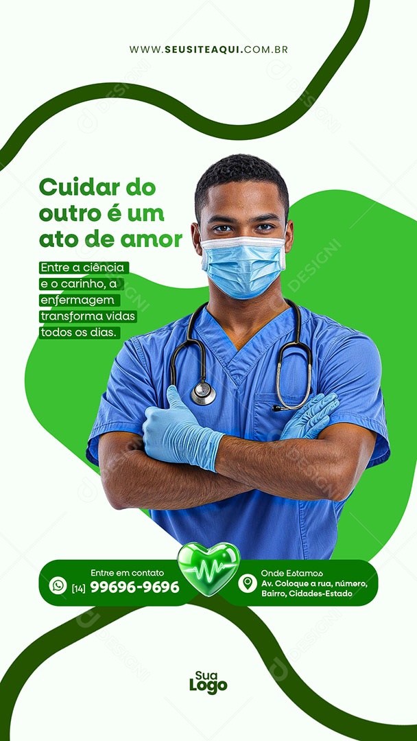 Story Clínica Médica Cuidar do Outro é um Ato de Amor Social Media PSD Editável