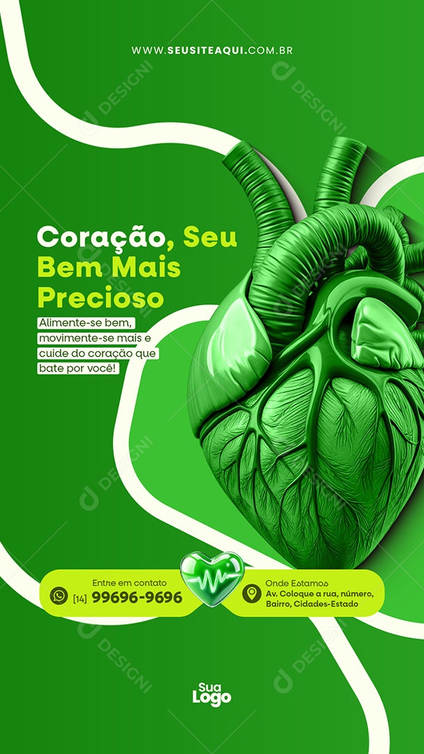 Story Clínica Médica Coração Seu Bem Mais Precioso Social Media PSD Editável
