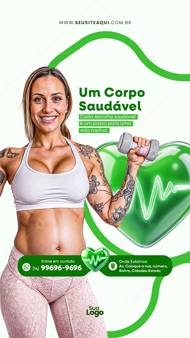 Story Clínica Médica Um Corpo Saudável Social Media PSD Editável