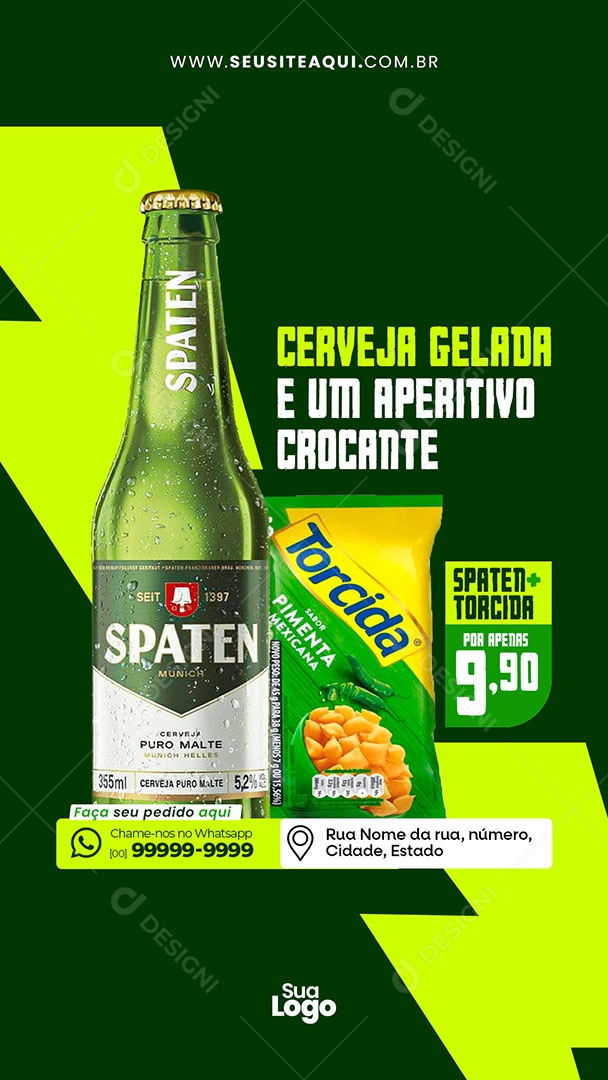 Story Distribuidora Cerveja Gelada Social Media PSD Editável