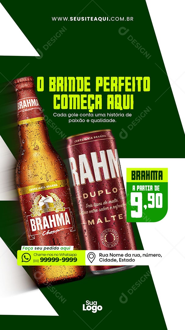 Story Cervejaria O Brinde Perfeito Social Media PSD Editável