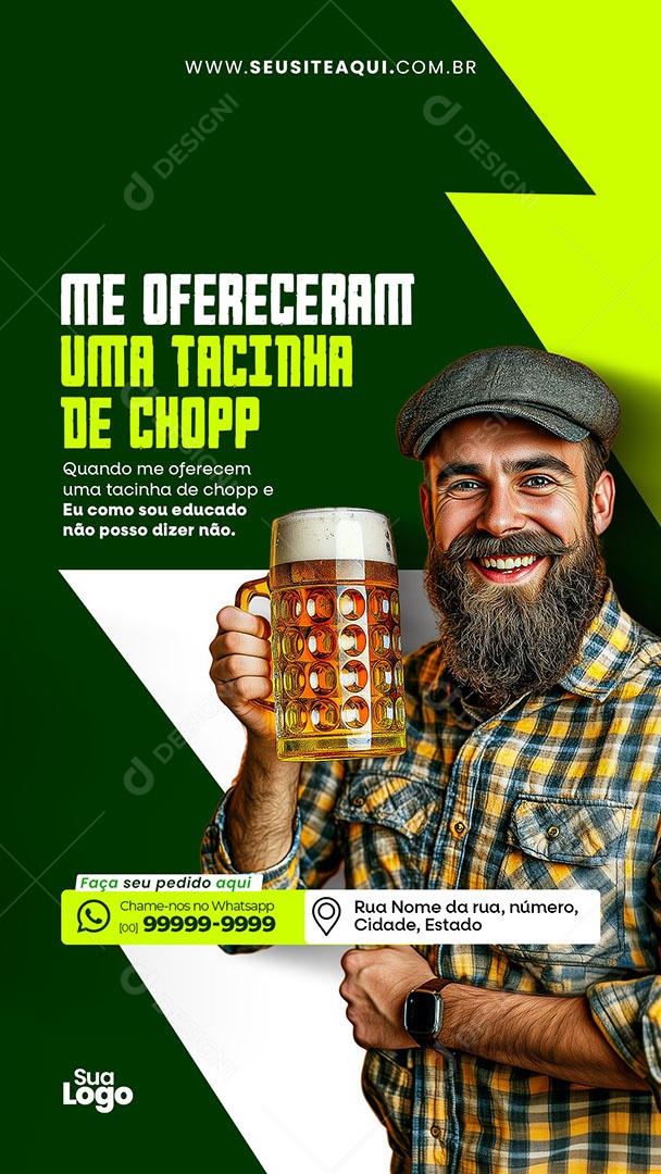 Story Me Ofereceram Uma Tacinha de Chopp Social Media PSD Editável