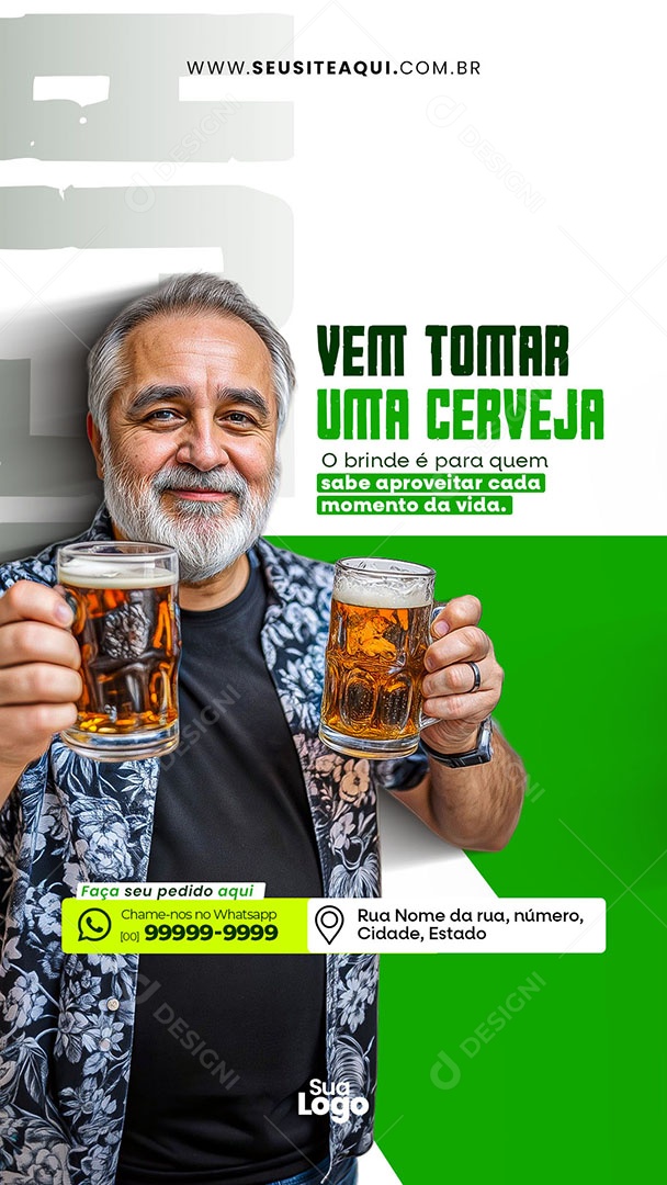Story Cervejaria Vem Tomar Uma Cerveja Social Media PSD Editável